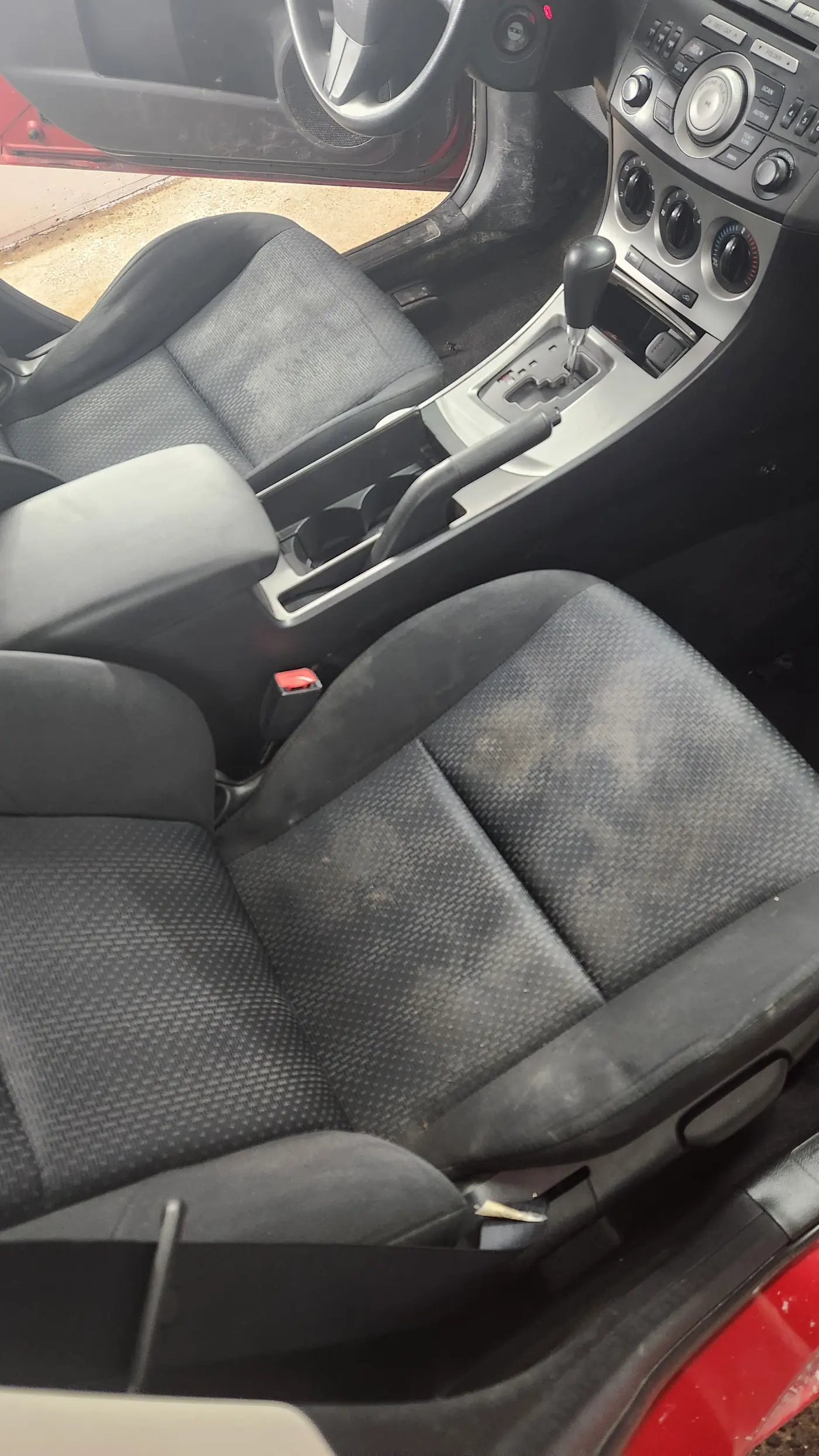 Floor mats and carpet before deep clean